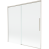 Mexen Rox paroi de baignoire à 2 volets coulissante 160 x 150 cm, transparent, nickel brossé - 8C9-160-001-97-00