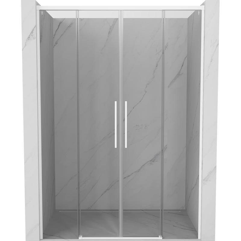 Mexen Rox Duo porte de douche coulissante 140 cm, transparent, blanc - 8C2-140-002-20-00