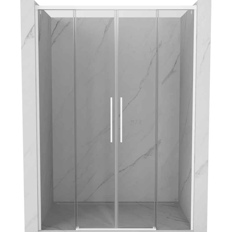 Mexen Rox Duo porte de douche coulissante 150 cm, transparent, blanc - 8C2-150-002-20-00
