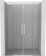 Mexen Rox Duo porte de douche coulissante 150 cm, transparent, blanc - 8C2-150-002-20-00