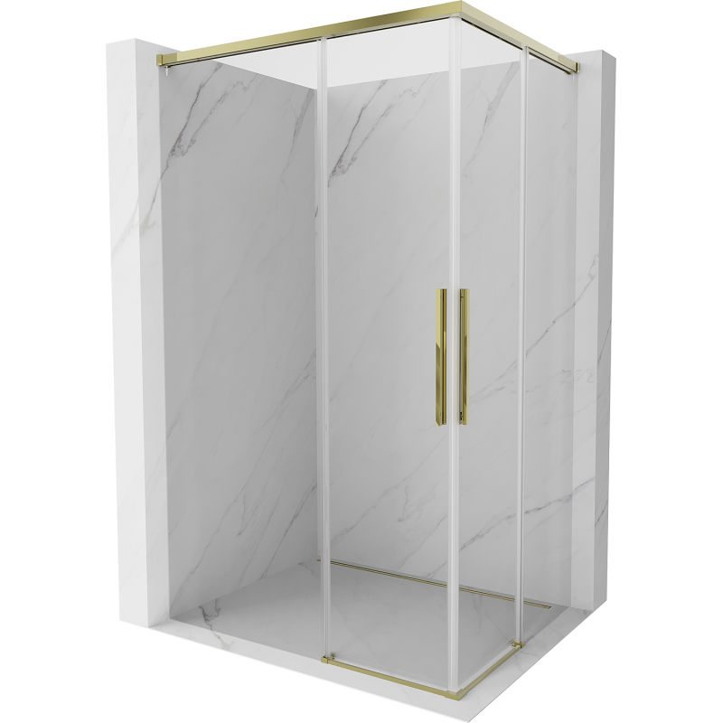 Mexen Rox Duo cabine de douche coulissante 110 x 90 cm, transparent, dorée - 8C2D-110-090-50-00