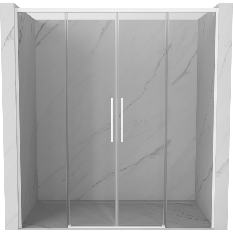 Mexen Rox Duo portes de douche coulissantes 190 cm, transparentes, blanches - 8C2-190-002-20-00