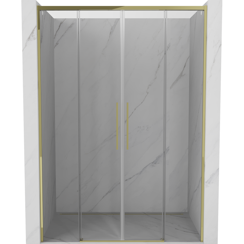 Mexen Rox Duo portes de douche coulissantes 140 cm, transparentes, dorées - 8C2-140-002-50-00