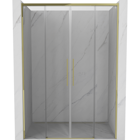 Mexen Rox Duo portes de douche coulissantes 140 cm, transparentes, dorées - 8C2-140-002-50-00