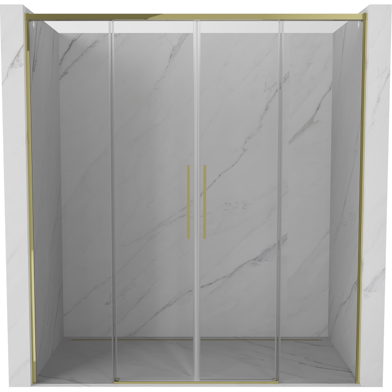 Mexen Rox Duo portes de douche coulissantes 170 cm, transparentes, dorées - 8C2-170-002-50-00