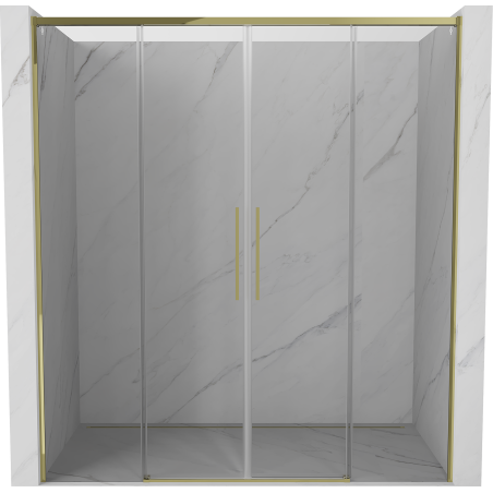 Mexen Rox Duo portes de douche coulissantes 190 cm, transparentes, dorées - 8C2-190-002-50-00