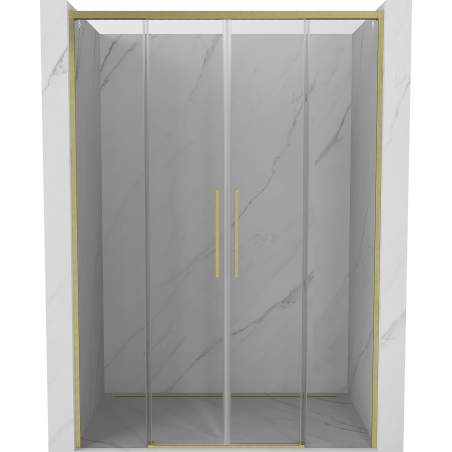 Mexen Rox Double porte de douche coulissante 140 cm, transparent, or brossé - 8C2-140-002-55-00