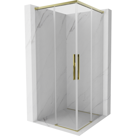 Mexen Rox Duo cabine de douche coulissante 95 x 95 cm, transparente, dorée - 8C2D-095-095-50-00