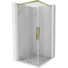 Mexen Rox Duo cabine de douche coulissante 95 x 95 cm, transparente, dorée - 8C2D-095-095-50-00