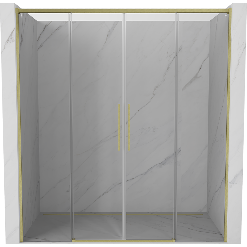 Mexen Rox Duo portes de douche coulissantes 170 cm, transparentes, doré brossé - 8C2-170-002-55-00