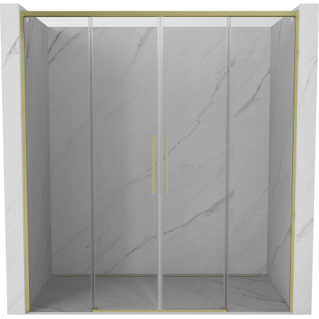 Mexen Rox Duo portes de douche coulissantes 190 cm, transparent, or brossé - 8C2-190-002-55-00
