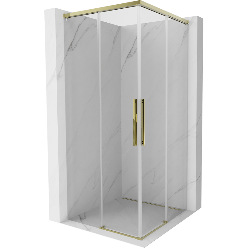 Mexen Rox Duo cabine de douche coulissante 100 x 100 cm, transparent, or - 8C2D-100-100-50-00