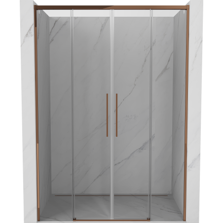 Mexen Rox Duo portes de douche coulissantes 140 cm, transparentes, or rose - 8C2-140-002-60-00