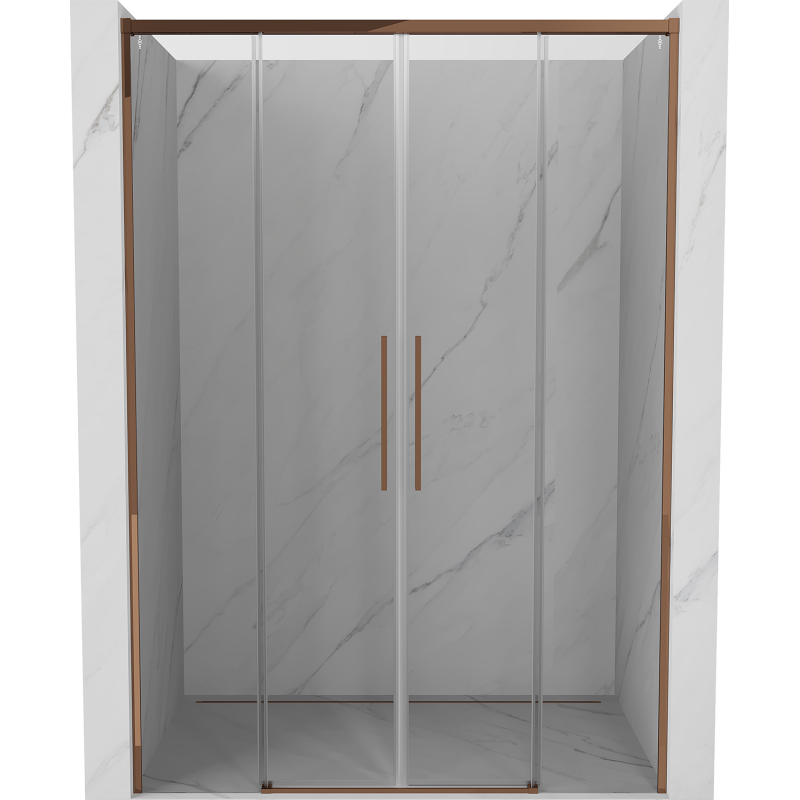 Mexen Rox Duo portes de douche coulissantes 150 cm, transparentes, or rose - 8C2-140-002-60-00 - 8C2-150-002-60-00