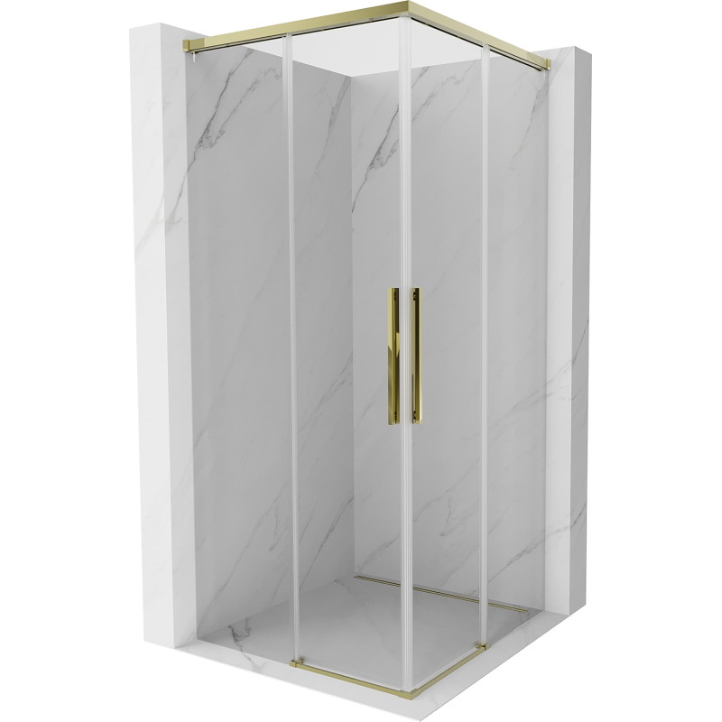 Mexen Rox Duo cabine de douche coulissante 110 x 110 cm, transparent, or - 8C2D-110-110-50-00