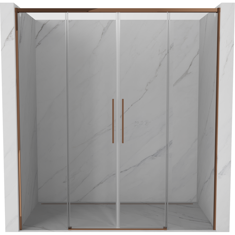 Mexen Rox Duo portes de douche coulissantes 170 cm, transparent, or rose - 8C2-170-002-60-00