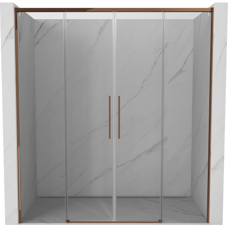 Mexen Rox Duo porte de douche coulissante 180 cm, transparent, or rose - 8C2-180-002-60-00