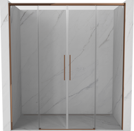 Mexen Rox Duo portes de douche coulissantes 190 cm, transparentes, or rose - 8C2-190-002-60-00