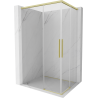 Mexen Rox Duo cabine de douche coulissante 85 x 75 cm, transparent, or brossé - 8C2D-085-075-55-00