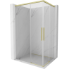 Mexen Rox Duo cabine de douche coulissante 90 x 75 cm, transparent, or brossé - 8C2D-090-075-55-00