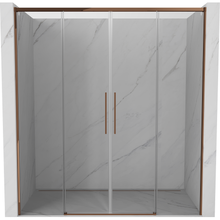 Mexen Rox Duo portes de douche coulissantes 200 cm, transparent, or rose - 8C2-200-002-60-00