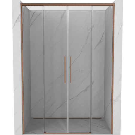 Mexen Rox Duo portes de douche coulissantes 140 cm, transparent, cuivre brossé - 8C2-140-002-65-00
