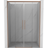 Mexen Rox Duo portes de douche coulissantes 140 cm, transparent, cuivre brossé - 8C2-140-002-65-00