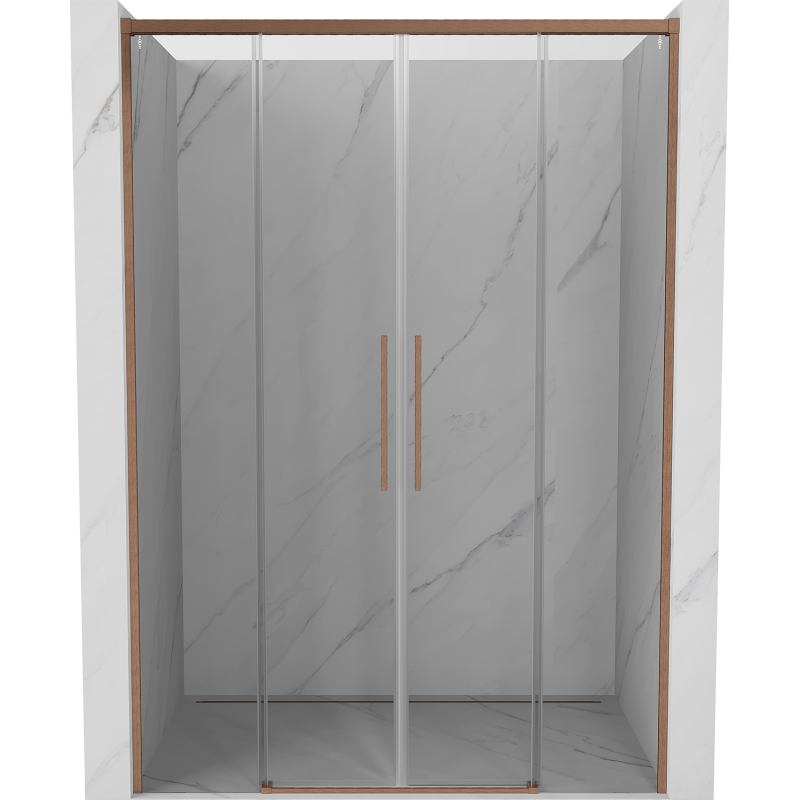 Mexen Rox Duo de portes de douche coulissantes 150 cm, transparent, cuivre brossé - 8C2-150-002-65-00