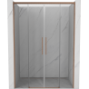 Mexen Rox Duo portes de douche coulissantes 160 cm, transparent, cuivre brossé - 8C2-160-002-65-00
