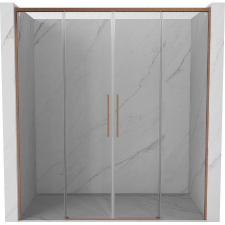 Mexen Rox Porte de douche coulissante duo 180 cm, transparent, cuivre brossé - 8C2-180-002-65-00