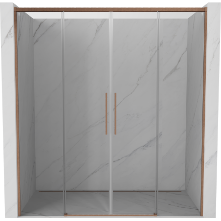 Mexen Rox Porte de douche coulissante Duo 200 cm, transparent, cuivre brossé - 8C2-200-002-65-00