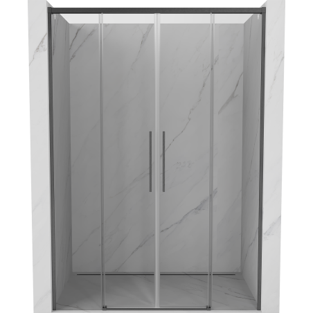 Mexen Rox Duo porte de douche coulissante 150 cm, transparent, gris canon brossé - 8C2-150-002-66-00