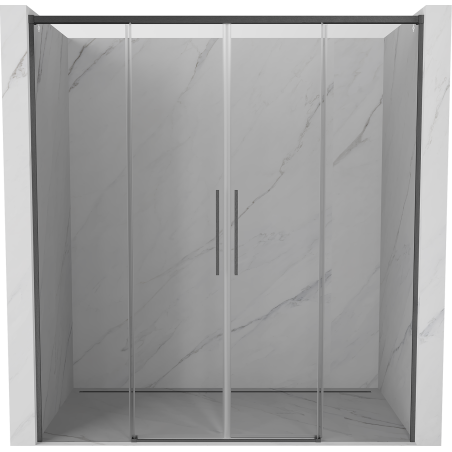 Mexen Rox Duo portes de douche coulissantes 180 cm, transparent, gris canon brossé - 8C2-180-002-66-00