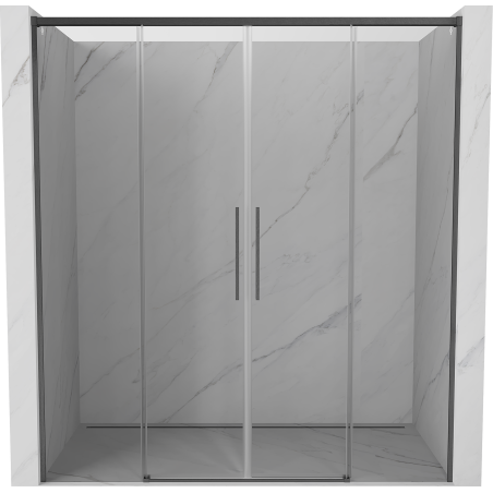 Mexen Rox Duo portes de douche coulissantes 190 cm, transparent, gris canon brossé - 8C2-190-002-66-00