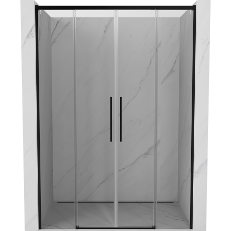 Mexen Rox Duo portes de douche coulissantes 140 cm, transparentes, noires - 8C2-140-002-70-00