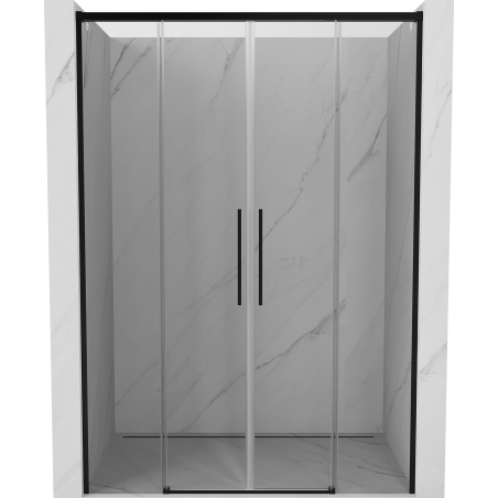 Mexen Rox Duo portes de douche coulissantes 160 cm, transparent, noir - 8C2-160-002-70-00