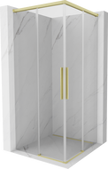 Mexen Rox Duo cabine de douche coulissante 85 x 85 cm, transparent, or brossé - 8C2D-085-085-55-00