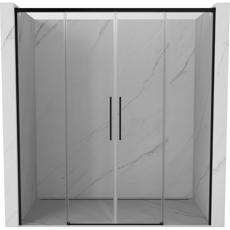 Mexen Rox Duo porte de douche coulissante 170 cm, transparent, noir - 8C2-170-002-70-00