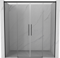 Mexen Rox Duo portes de douche coulissantes 180 cm, transparentes, noires - 8C2-180-002-70-00