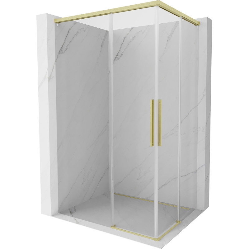Mexen Rox Douche cabine Duo coulissante 110 x 85 cm, transparent, or brossé - 8C2D-110-085-55-00