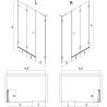 Mexen Lunar-F L porte de douche pliantes droites 115 cm, transparent, cuivre brossé - 836SL-115-050-65-00-P