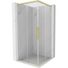 Mexen Rox Duo cabine de douche coulissante 100 x 100 cm, transparent, or brossé - 8C2D-100-100-55-00