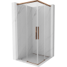 Mexen Rox Duo cabine de douche coulissante 80 x 80 cm, transparent, or rose - 8C2D-080-080-60-00