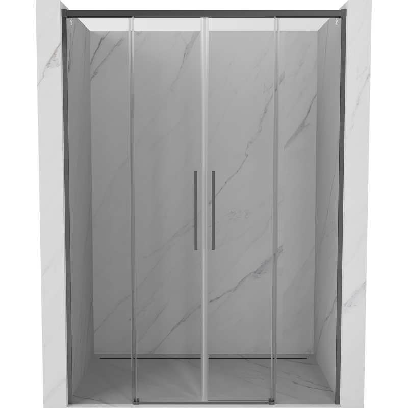 Mexen Rox Duo porte de douche coulissante 160 cm, transparent, gun metal - 8C2-160-002-95-00