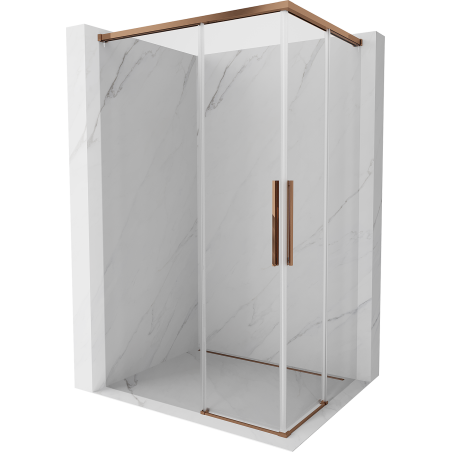 Mexen Rox Duo cabine de douche coulissante 120 x 80 cm, transparent, or rose - 8C2D-120-080-60-00