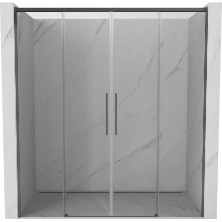 Mexen Rox Duo porte de douche coulissante 200 cm, transparent, gun metal - 8C2-200-002-95-00