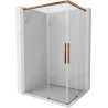 Mexen Rox Duo cabine de douche coulissante 90 x 85 cm, transparent, or rose - 8C2D-090-085-60-00