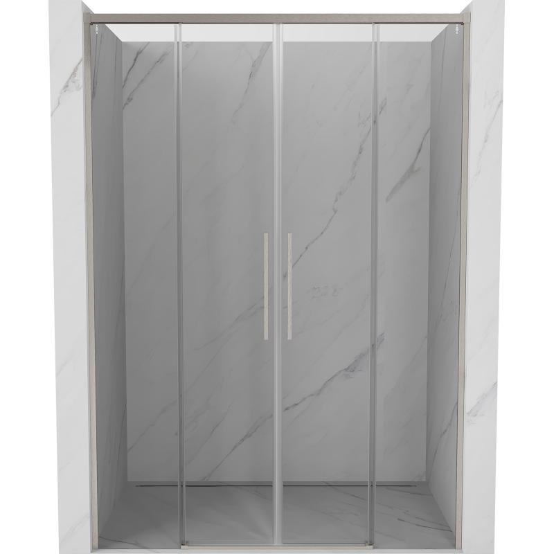 Mexen Rox Double porte de douche coulissante 160 cm, transparent, nickel brossé - 8C2-160-002-97-00