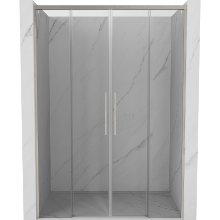 Mexen Rox Double porte de douche coulissante 160 cm, transparent, nickel brossé - 8C2-160-002-97-00