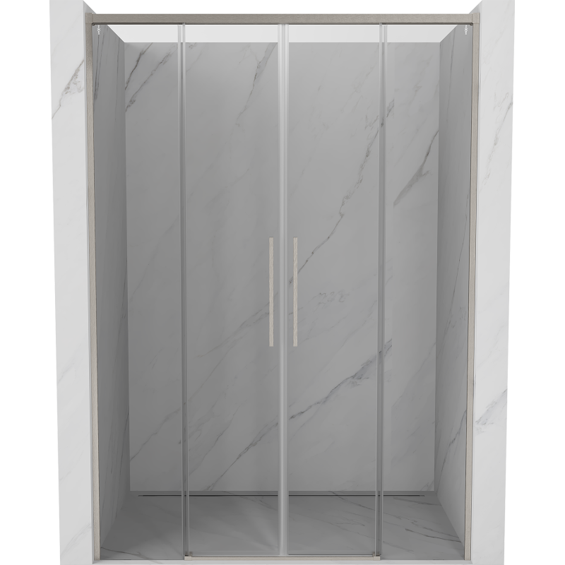 Mexen Rox Porte de douche coulissante duo 150 cm, transparent, nickel brossé - 8C2-150-002-97-00
